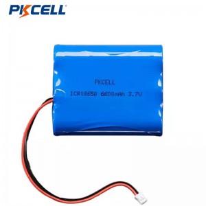 PKCELL ICR18650 3.7v 6600mah लिथियम आयन बैटरी रिचार्जेबल बैटरी पैक