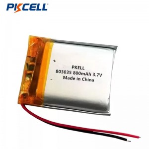 I-PKCELL LP803035 800mah 3.7v Ibhethri ye-Lithium Polymer Ekwazi ukushajwa kabusha ye-Gps