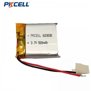 PKCELL Hot Selling LP603030 500mah 3.7v Nofëllbar Lithium Polymer Batterie