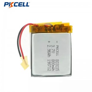 PKCELL LP803035 800mah 3,7v uppladdningsbart litiumpolymerbatteri för gps