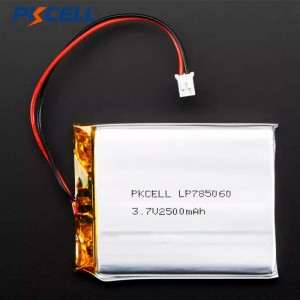 PKCELL LP785060 2500mah 3.7v Rechargeable Lithium Polymer roj teeb UN38.3 Daim ntawv pov thawj Customized