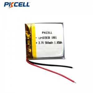 PKCELL Hot Selling LP603030 500mah 3.7v Rechargeable Lithium Polymer Pugna