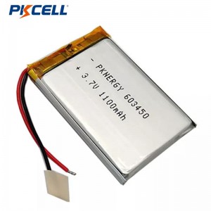 Gwerthu Poeth PKCELL LP603450 1100mah 3.7v Batri Polymer Lithiwm y gellir ei Ailwefru