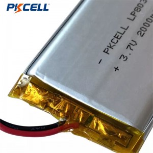 PKCELL LP803860 2000mah 3.7v Baterai Lithium Polymer Isi Ulang untuk Alat Eletrnic