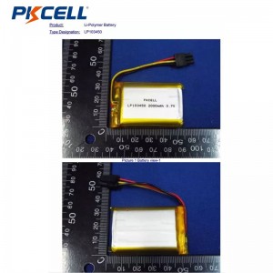 PKCELL LP103450 2000 مللي أمبير 3.7 فولت بطارية ليثيوم بوليمر قابلة لإعادة الشحن