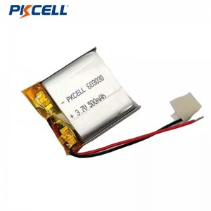 Гарачы продаж літый-палімернай акумулятарнай батарэі PKCELL LP603030 500 мАг 3,7 В