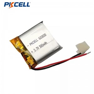 PKCELL ਹੌਟ ਸੇਲਿੰਗ LP603030 500mah 3.7v ਰੀਚਾਰਜ ਹੋਣ ਯੋਗ ਲਿਥੀਅਮ ਪੋਲੀਮਰ ਬੈਟਰੀ