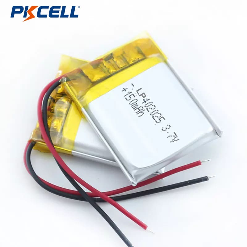 PKCELL LP402025 150mah 3.7v Rechargeable Lithium Polymer Battery ຮູບພາບທີ່ໂດດເດັ່ນ