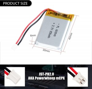 PKCELL LP603040 650mah 3.7v Rechargeable Lithium Polymer Battery  Wholesale Price Long Lifespan Lithium Polymer Battery