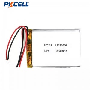 PKCELL LP785060 2500mah 3.7v цэнэглэдэг лити полимер батерей UN38.3 гэрчилгээ захиалгаар