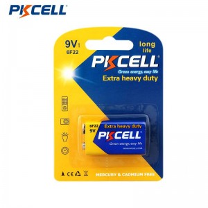 Baterei Karbon PKCELL 6F22 9V Baterei Tugas Berat Ekstra