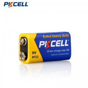PKCELL 6F22 9V کاربن بیٹری ایکسٹرا ہیوی ڈیوٹی بیٹری