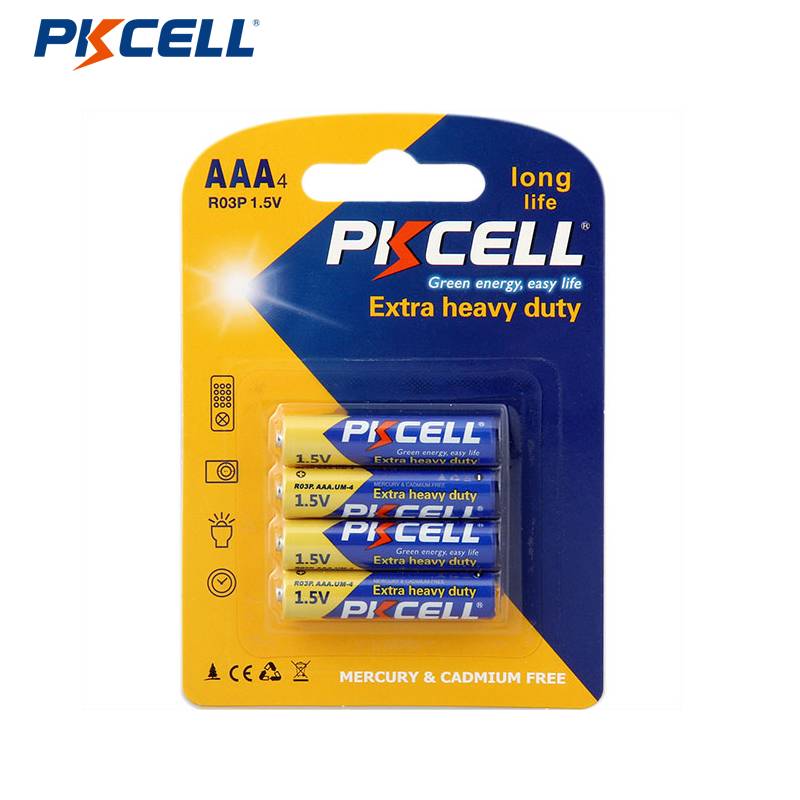 PKCELL R03P AAA કાર્બન બેટરી વધારાની હેવી ડ્યુટી...