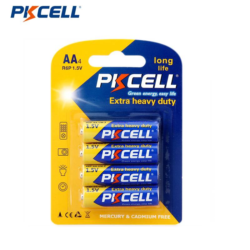 PKCELL R6P AA Koolstofbattery Ekstra swaardiensbattery Uitstalbeeld