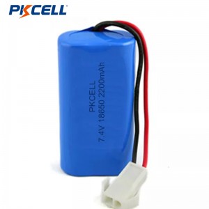 PKCELL ICR18650 7.4V 2200mah Lithium-Ion Batterie Nofëllbar Batterie Pack