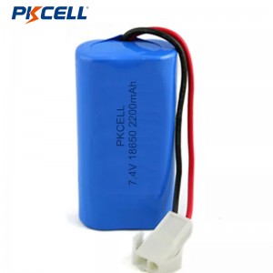 PKCELL ICR18650 7.4v 2200mah แบตเตอรี่ลิเธียมไอออนแบบชาร์จไฟได้