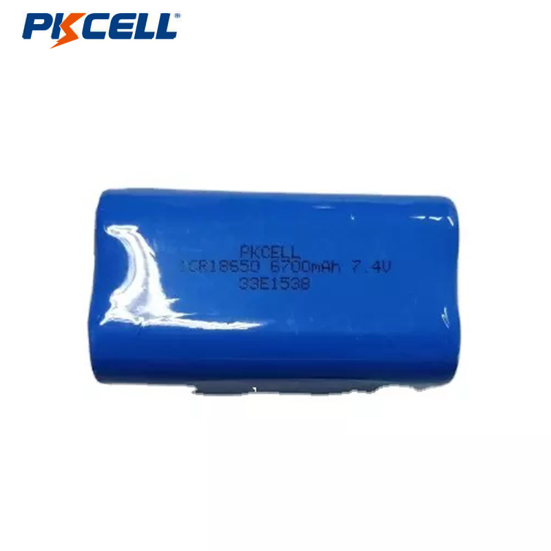 PKCELL ICR18650 7.4v 6700mah ថ្ម Lithium Ion កញ្ចប់ថ្មដែលអាចសាកបាន រូបភាពពិសេស