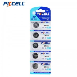 PKCELL CR1616 3V 50mAh bataraidh cealla putan lithium