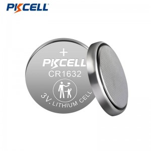 PKCELL CR1632 3V 120mAh Bateri ya selile ya Litiyumu