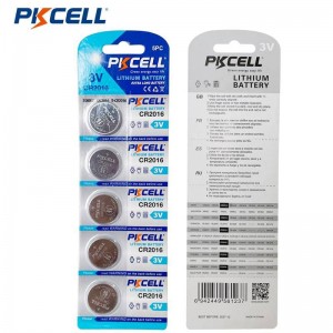 PKCELL CR2016 3V 75mAh литиевая кнопочная батарея