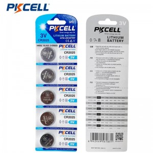 PKCELL CR2025 3V 150mAh लिथियम बटन सेल ब्याट्री