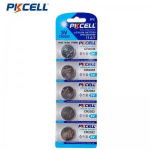 PKCELL CR2032 3V 210mAh ලිතියම් බොත්තම් සෛල බැටරිය