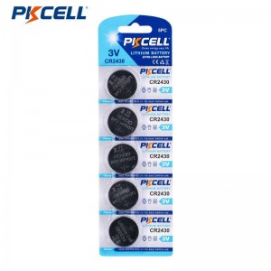 PKCELL CR2430 3V 270mAh लिथियम बटन सेल ब्याट्री