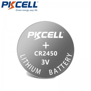 PKCELL CR2450 3V 600mAh లిథియం బటన్ సెల్ బ్యాటరీ