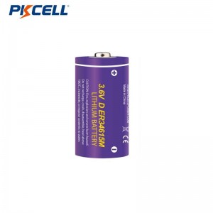 PKCELL ER34615M D 3.6V 16500mAh LI-SOCL2 ဘက်ထရီ